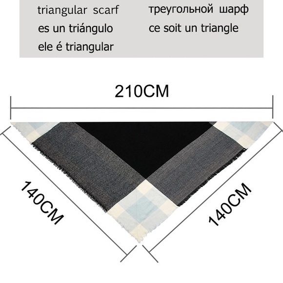 Red & Burgundy Plaid Cashmere Blanket Scarf - Picture 3 of 3